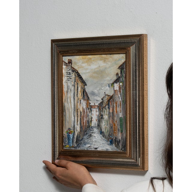 Textile Mid 20th Century France Brown Canvas Painting For Sale - Image 7 of 15