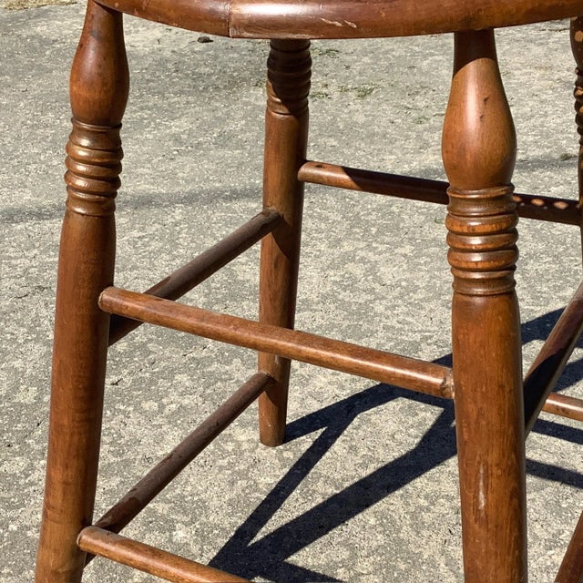 Farmhouse Antique Farm Country Milking Stool For Sale - Image 3 of 5