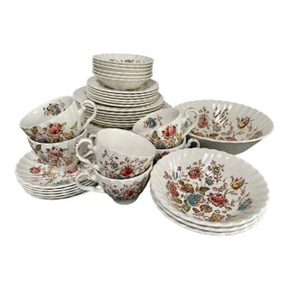 Vintage Staffordshire Bouquet Dinnerware by Johnson Brothers - Set of 41 For Sale
