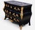 19th Century French Louis XV Ebonized Gilt-Bronze Mounted Bombé Marble-Top Chest For Sale - Image 4 of 7
