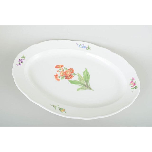 Large Oval Serving Dish in Porcelain with Floral Motif from Meissen, 1930s For Sale - Image 3 of 5