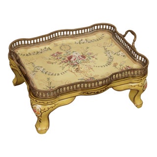 Late 20th Century French Rococo Style Decorative Porcelain Serving Tray For Sale