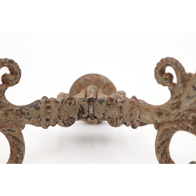 Pair of Antique Victorian Painted Cast Iron Hall Tree Hooks For Sale - Image 6 of 7
