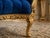 Blue 1940 French Artisan Louis XVI Gold Blue Beech Settee For Sale - Image 8 of 17