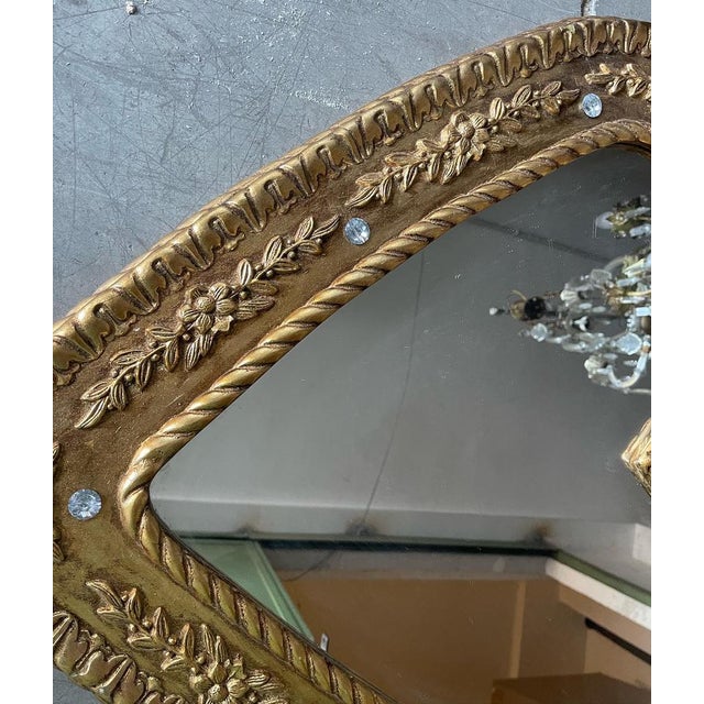 Italian Gold Gilded Carved Wooden Mirror, 1980s For Sale - Image 6 of 10