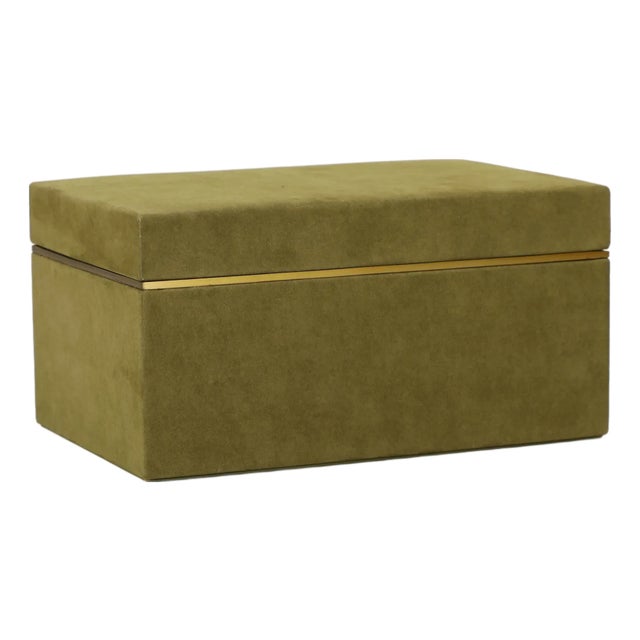 Pisa Green Vegan Suede Contract-Grade Storage Box For Sale - Image 10 of 10