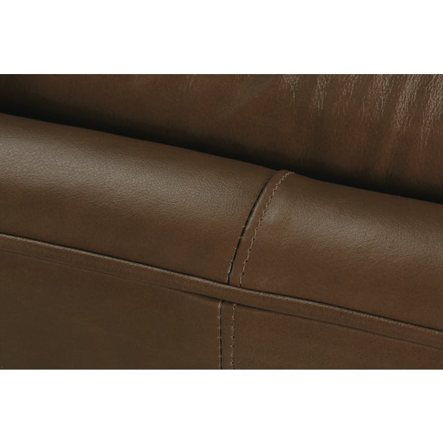 Wood Greta Sofa, Cocoa Leather For Sale - Image 7 of 12