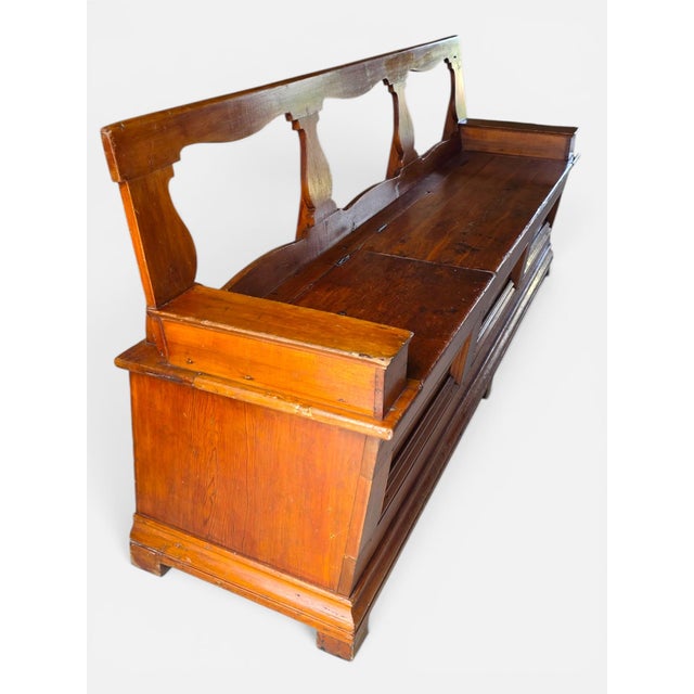 Late 19th Century Antique Swedish Pine Storage Bench 19th Cen For Sale - Image 5 of 5