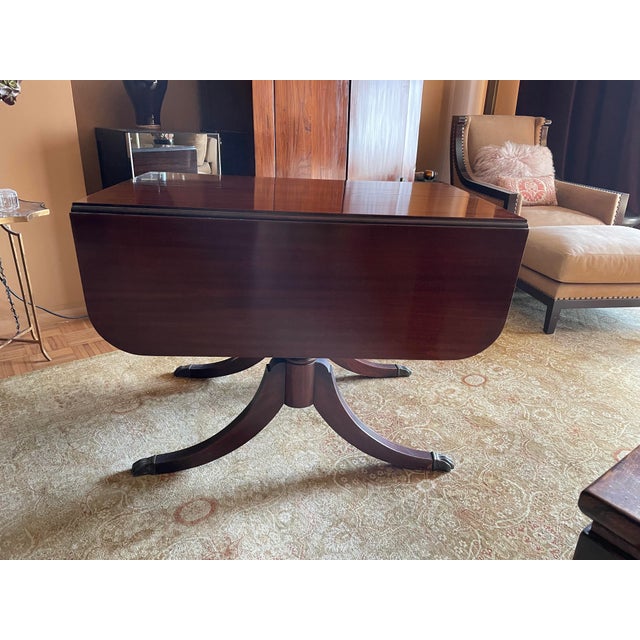 1930's Mahogany Drop Leaf Table With One Fold Out Leaf For Sale In New York - Image 6 of 9