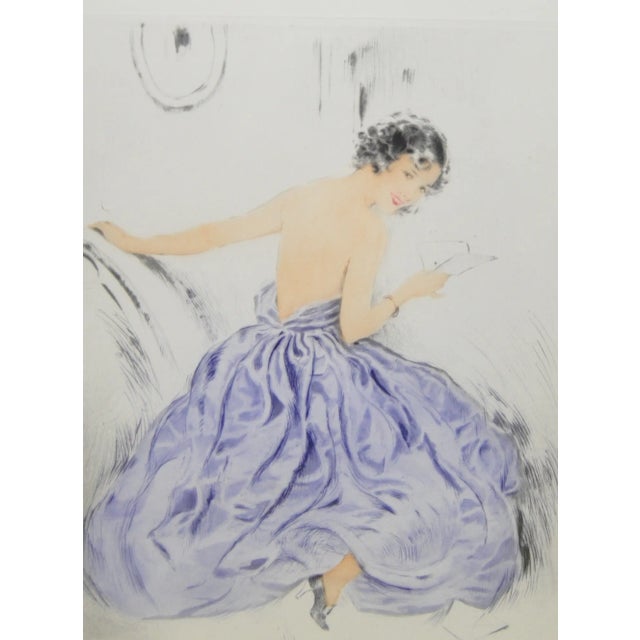 Hand Colored Etching After Louis Icart For Sale - Image 5 of 5