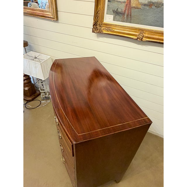 Brown 19th Century English Bow Front Chest For Sale - Image 8 of 15