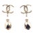 Chanel Gold CC Pearl Geo Dangle Piercing Earrings, A Pair For Sale
