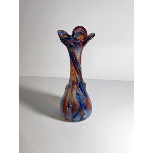 Glass Vintage Speckled Murano Vase, 1970s For Sale - Image 7 of 7