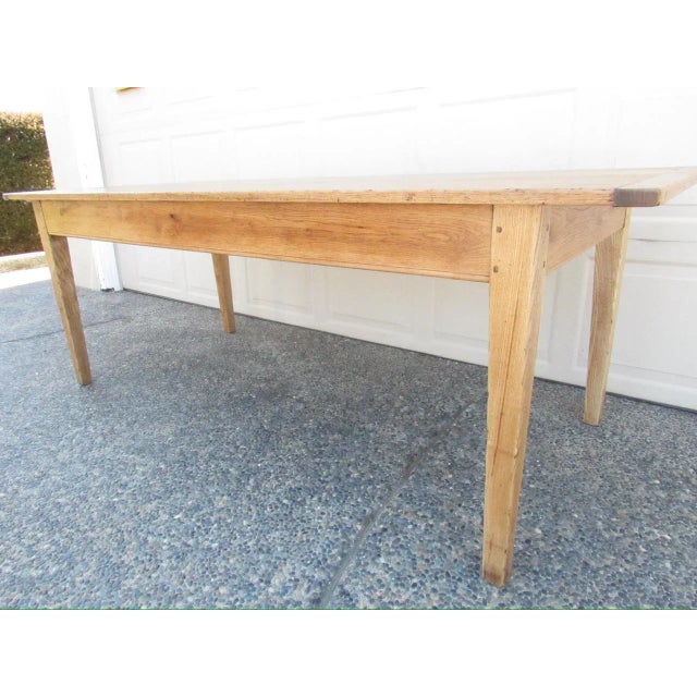 Vintage French Light Oak Farm Table For Sale - Image 11 of 17