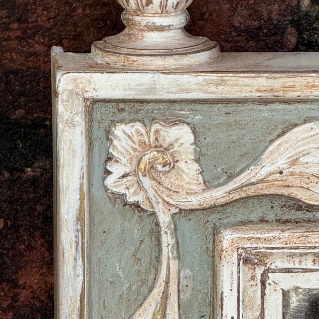 Mid 20th Century Swedish Gustavian Style Trumeau Wall Mirror With Laurel Swags - Newly Painted For Sale - Image 4 of 18