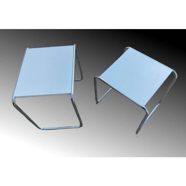 Bauhaus B 9A and B Side Tables by Marcel Breuer for Thonet, Set of 2 For Sale - Image 12 of 18