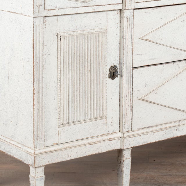 19th Century Swedish White Painted Gustavian Sideboard For Sale - Image 16 of 17