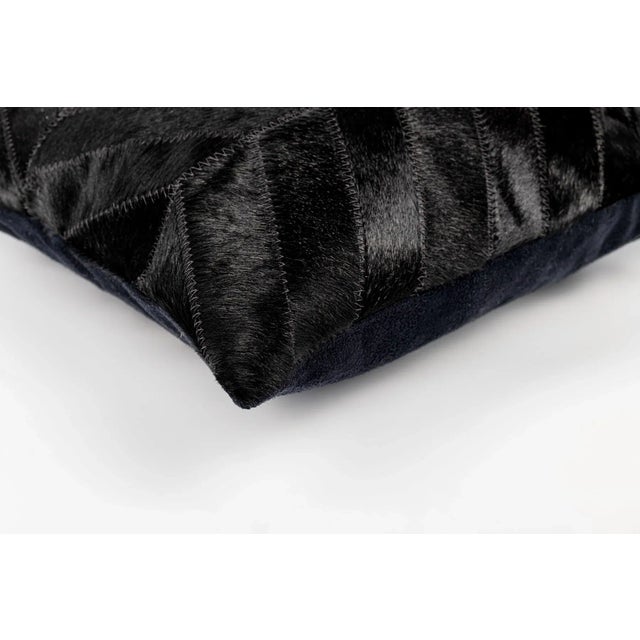 Farmhouse Canvello Genuine Cowhide Leather Decorative Throw Pillow With Feather Down Insert Included For Sale - Image 3 of 4