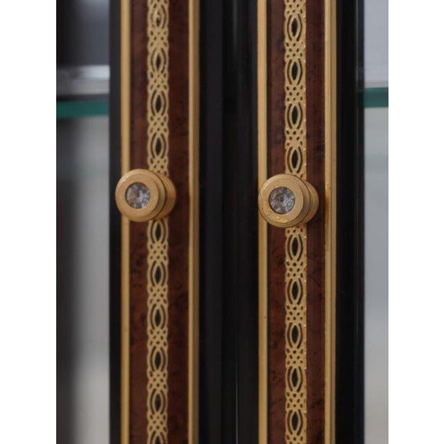 Italian 2 Door Etched Glass Decorated Curio Display Cabinet For Sale - Image 9 of 15