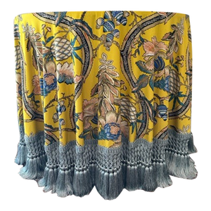 Custom Table in Pierre Frey Du Roi and Samuel & Sons Tassel Fringe