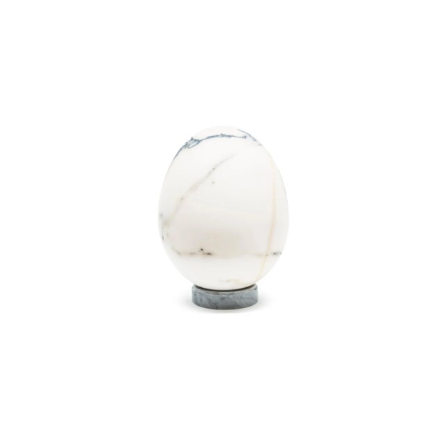 Contemporary Medium Egg in Paonazzo Marble For Sale - Image 3 of 7