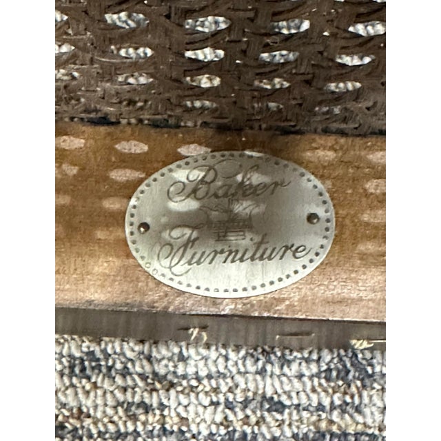 1970s 1970’s Baker Furniture Regency Faux Bamboo Wood Chairs Pair For Sale - Image 5 of 8