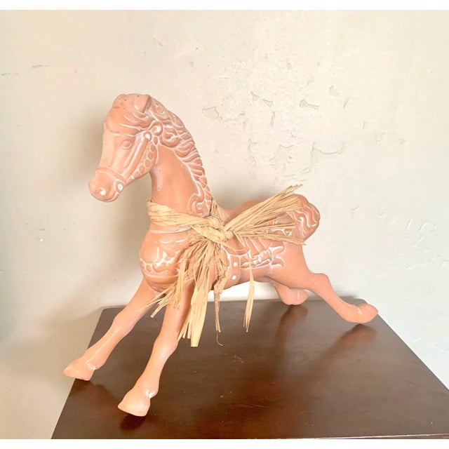 1989 Vintage Terra-Cotta Horse Figure, Marked For Sale - Image 4 of 4