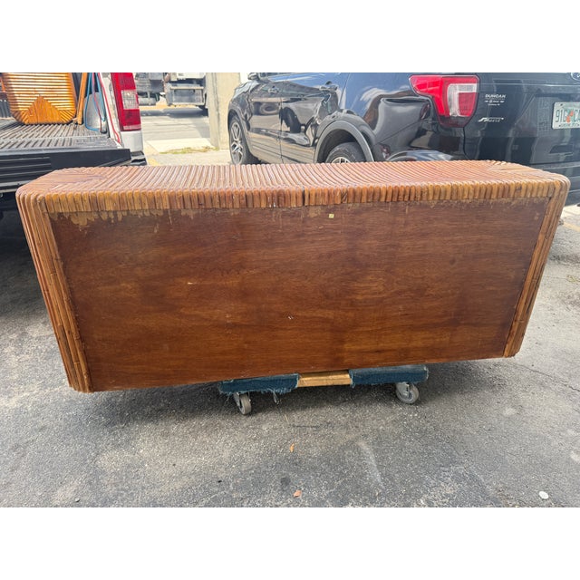 1970's Waterfall Rattan 9 Drawer Long Chest Style of Gabriella Crespi For Sale - Image 11 of 15
