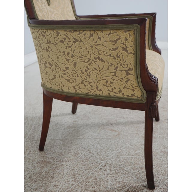 Pair Vintage French Louis XVI Style Fireside Chairs For Sale - Image 10 of 12