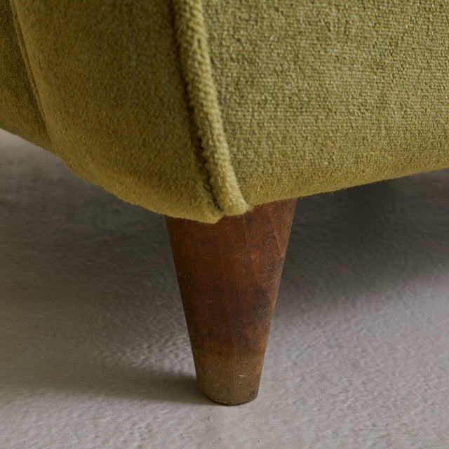 Italian Forest Green Velvet Lounge Chair with Down Cushion, 1950s For Sale - Image 9 of 11