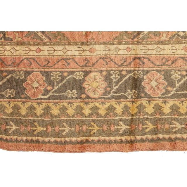 10 X 11 Turkish Oushak Antique Wool Rug in Peach With Medallion Motif For Sale - Image 10 of 10