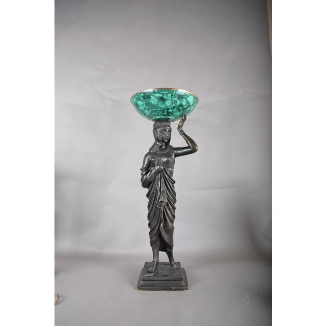 Egyptian Revival Female Figure in Patinated Metal, 1920s For Sale - Image 13 of 15
