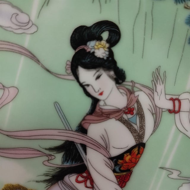 Chinese Ceramic Plate,Famille Rose Porcelain Plate Hand Painted Figures Story Pattern For Sale - Image 11 of 11