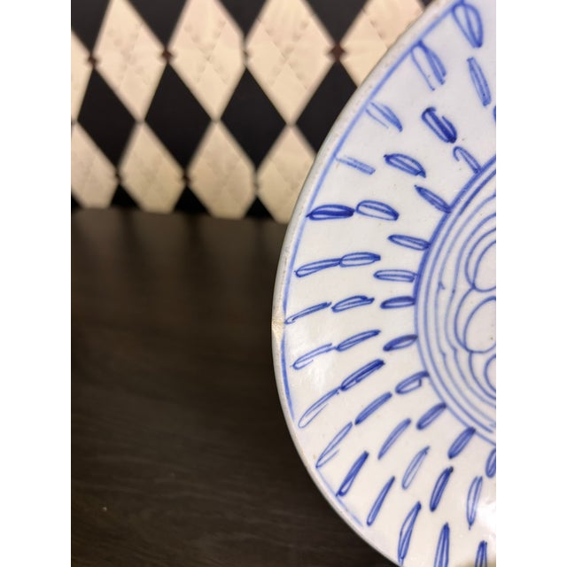 Antique Chinese Qing Dynasty Blue & White Porcelain Plates, Pair of 9" For Sale - Image 9 of 9