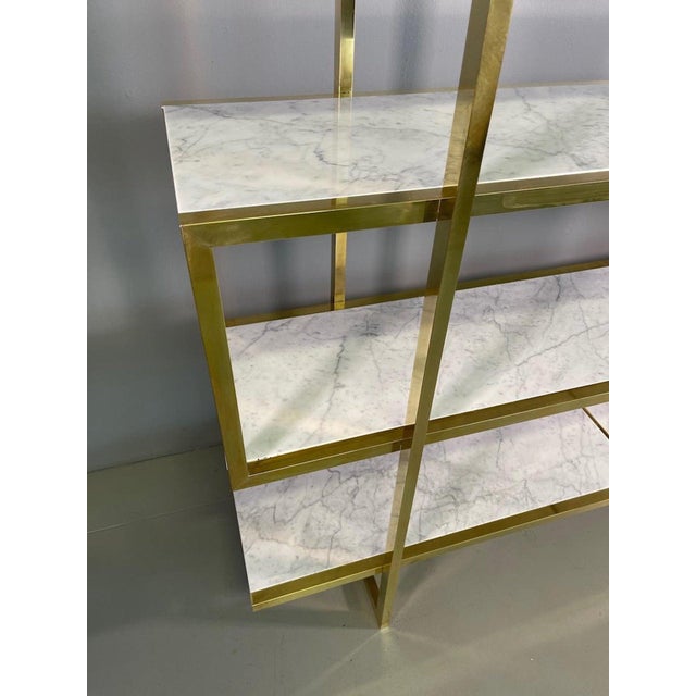 Mid-Century Brass Marble Bookcase, 1960s For Sale - Image 13 of 15