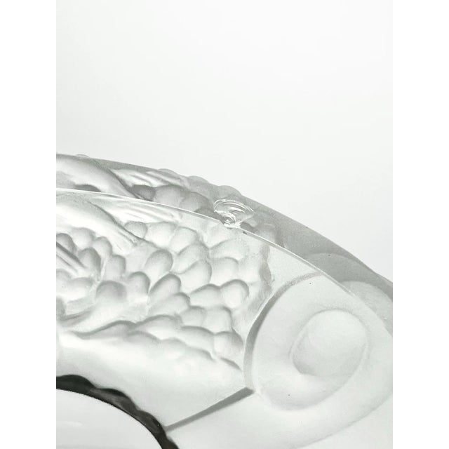 1920s Lalique-Style Frosted Crystal Oval Dresser Vanity Trinket Box Cherubs Birds For Sale In Dallas - Image 6 of 11