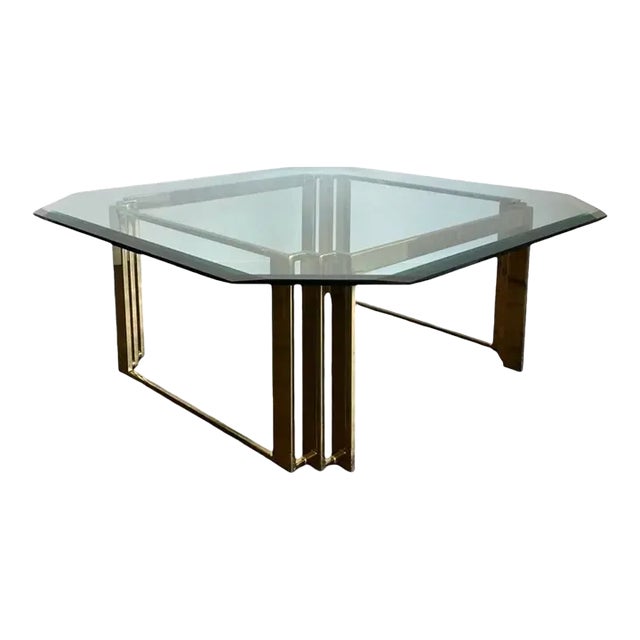 Hollywood Regency Skyscraper Glass Coffee Table For Sale
