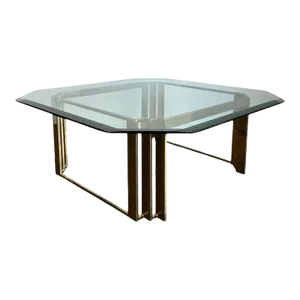 Hollywood Regency Skyscraper Glass Coffee Table