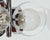 Mid-Century Modern 1960s Chrome & 4 Round Crackle Glass Globes Chandelier For Sale - Image 3 of 10