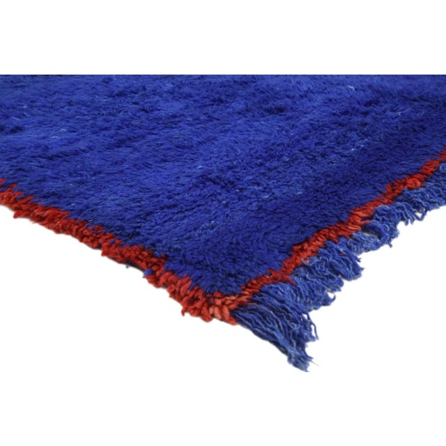 Moroccan Vintage Blue Beni MGuild Moroccan Rug - 06'08 X 12'07 For Sale - Image 3 of 8