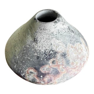Vintage Handthrown Raku Ceramic Bud Vase, Signed by Artist For Sale
