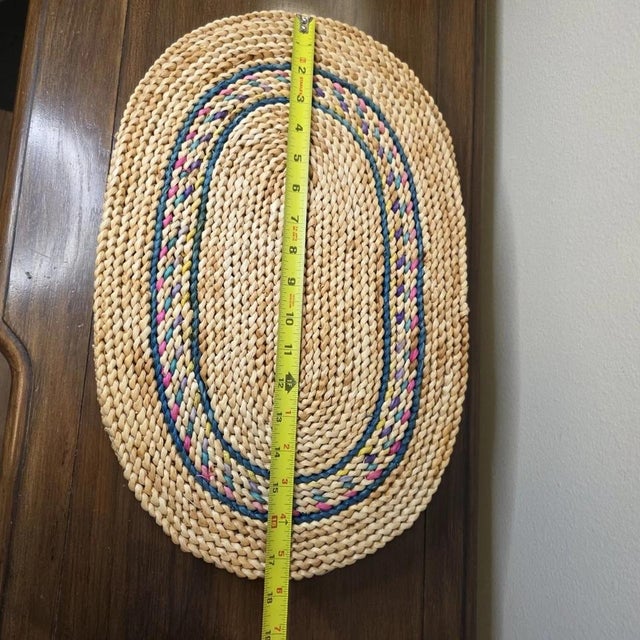 Vintage Farmhouse Country Cottage Boho Braided Oval Placemats - Set of 4 For Sale In New York - Image 6 of 10