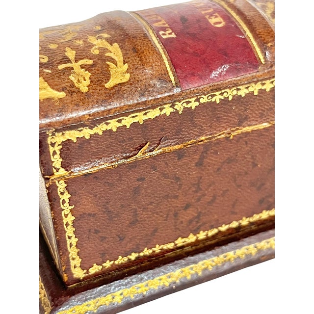 Antique French Napoleon III Leather Book Form Box For Sale - Image 12 of 12