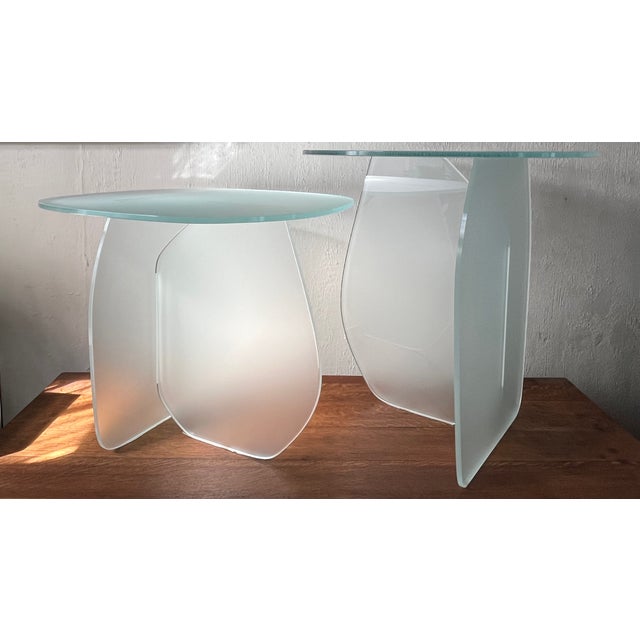 Contemporary Glass Side Tables For Sale - Image 3 of 7
