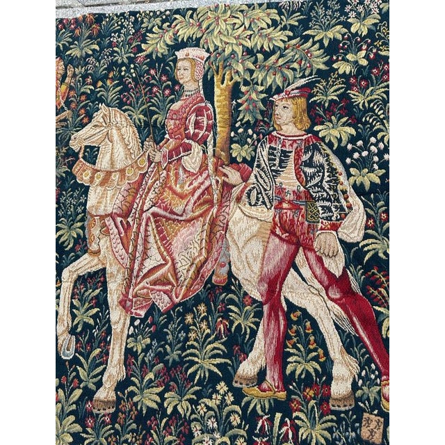 Vintage French Jacquard Tapestry – “L’Amour Courtois” – Jules Pansu, Halluin Beautiful French decorative tapestry from the...