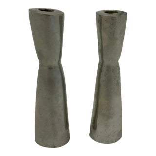 Vintage Erika Pekkari Candlesticks: Scandinavian Modern Metal Taper Holders For Sale