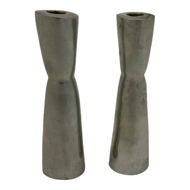 Vintage Erika Pekkari Candlesticks: Scandinavian Modern Metal Taper Holders For Sale