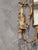 Victorian Pair of Vintage Parcel-Gilt and Metal Two-Light Sconces For Sale - Image 3 of 5