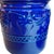 Ceramic Set of Three (3) Vintage Cobalt Blue Ceramic Canisters Raised Fruit Grape Design For Sale - Image 7 of 14