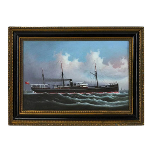 British Steamship, Oil on Canvas Provenance: The Susie Hilfiger Collection